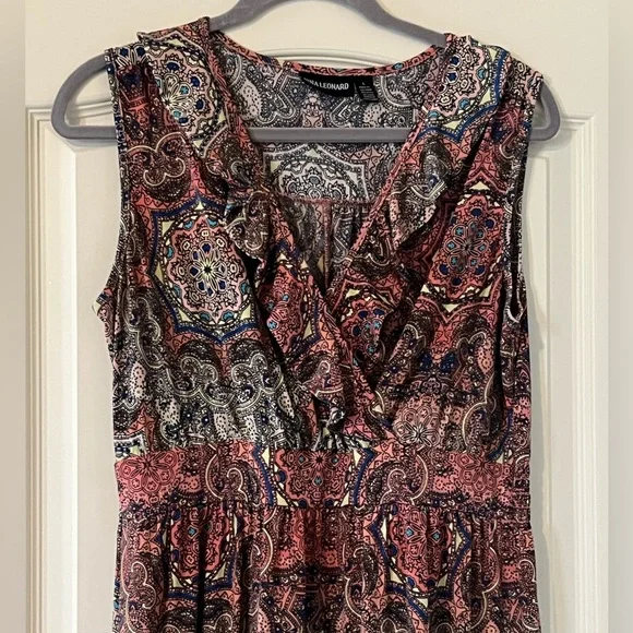 Nina Leonard Sleeveless Front Wrap Maxi Dress Women’s Size Large - Picture 10 of 16